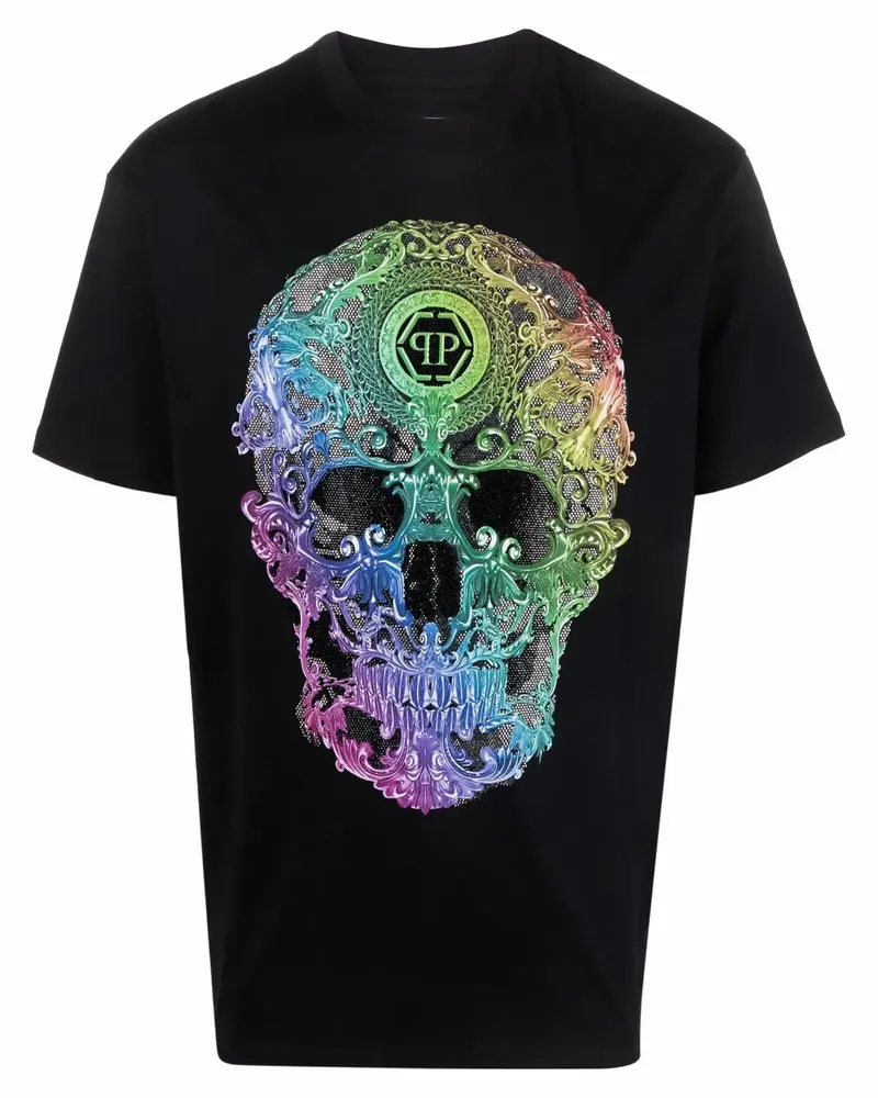 Philipp Plein T-Shirt mit Barock-Print - Schwarz Schwarz