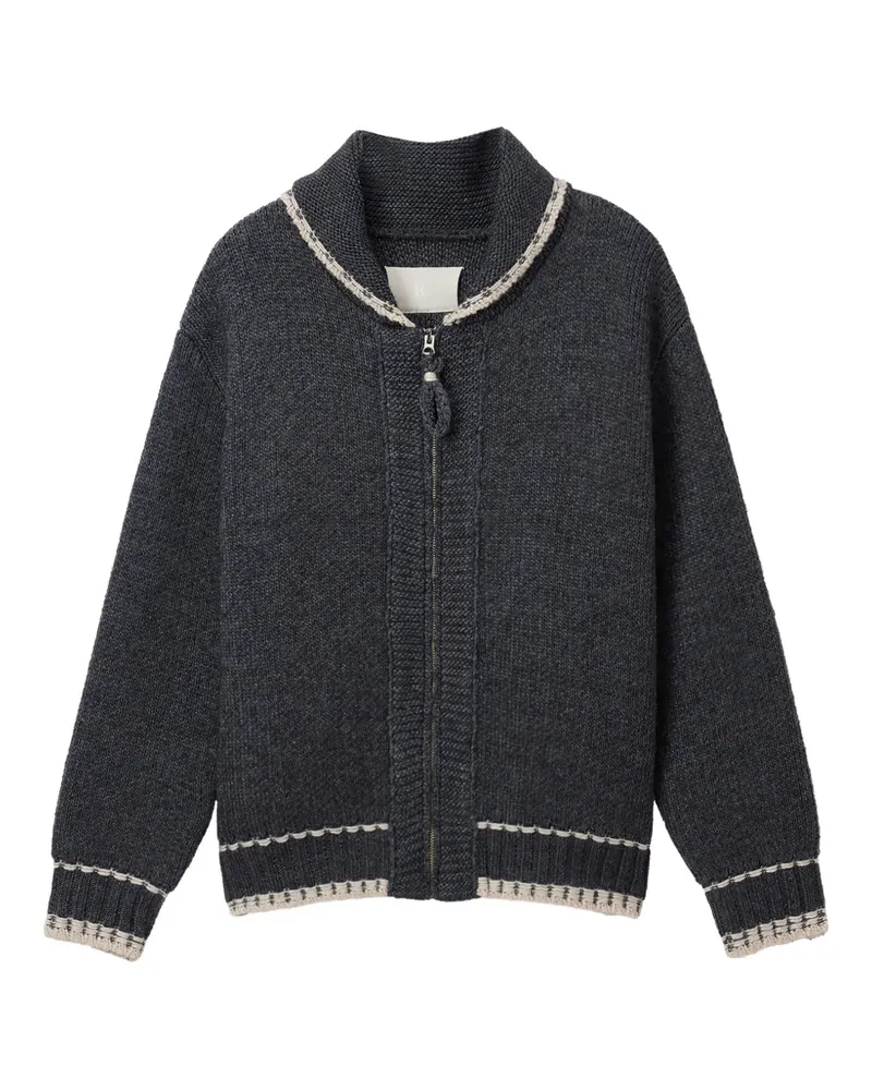 LOW CLASSIC Cardigan mit Reißverschlusskragen - Grau Grau