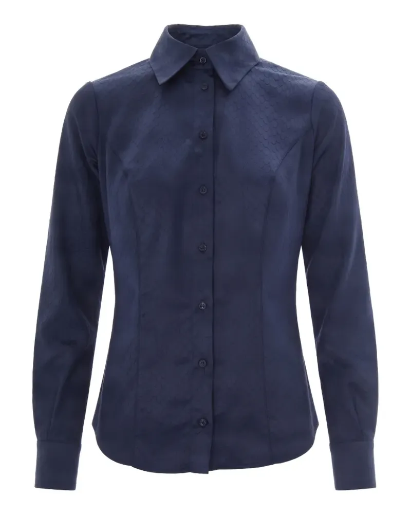 Elisabetta Franchi snake-effect long-sleeve shirt - Blau Blau