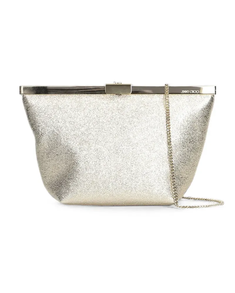 Jimmy Choo Ganache glitter-effect frame clutch bag - Silber Silber