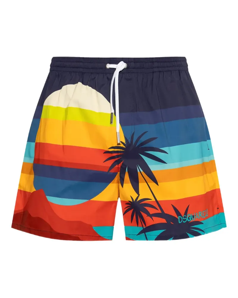 Dsquared2 Tropical Landscape Badeshorts - Blau Blau