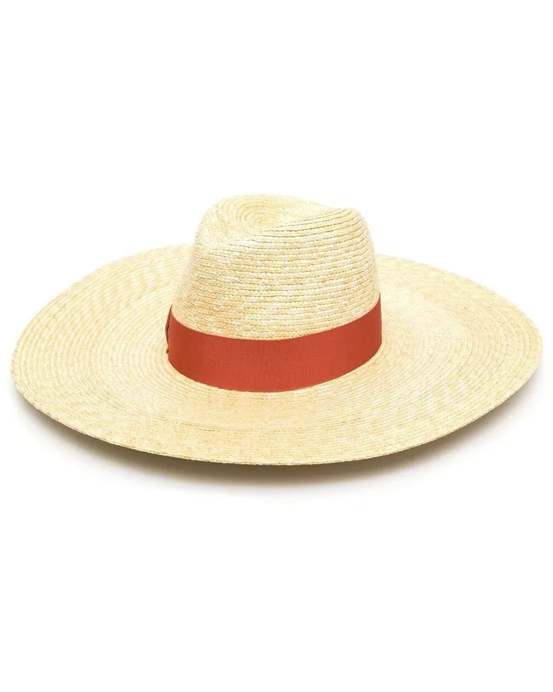 Borsalino Sonnenhut mit Ripsband - Nude Nude