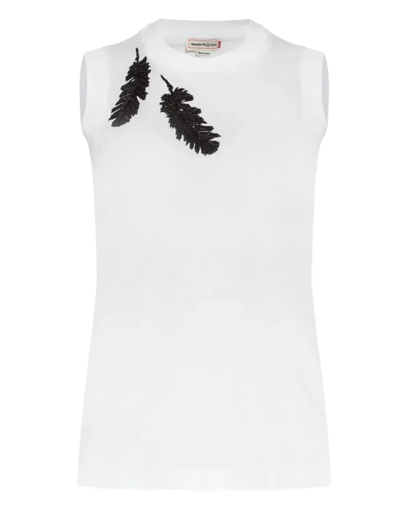 Alexander McQueen Tanktop mit Perlenstickerei - Weiß Weiß