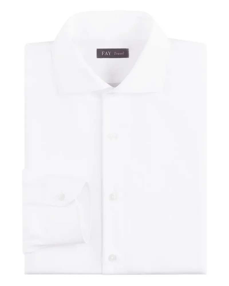 Fay Travel Hemd mit französischem Kragen - Weiß Weiß