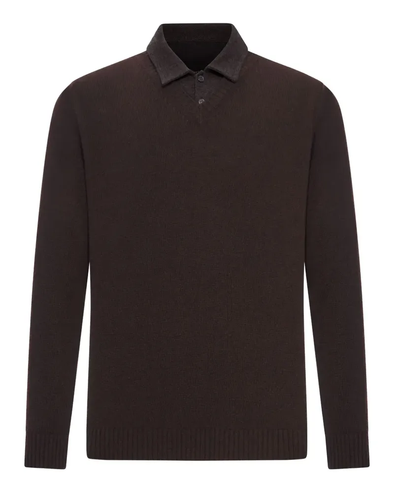Roberto Collina cotton-piquet polo shirt - Braun Braun