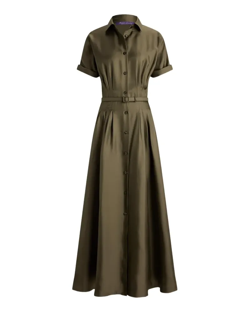Ralph Lauren Donatella Midikleid aus Seide mit Gürtel - Grün Grün