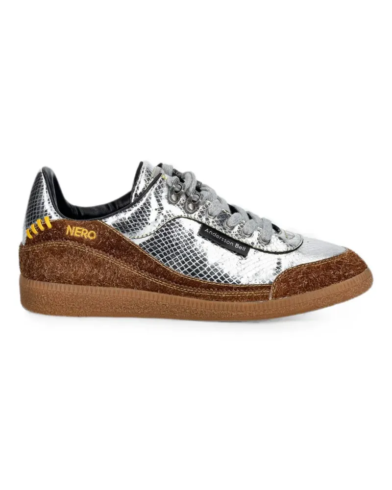Andersson Bell snakeskin-effect panelled sneakers - Silber Silber