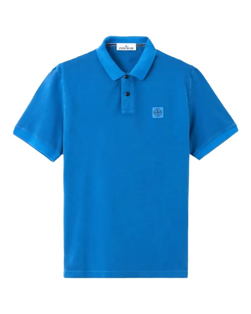 Stone Island 22002sc Poloshirt aus Baumwoll-Piqué mit Pigmentfärbung - Blau Blau