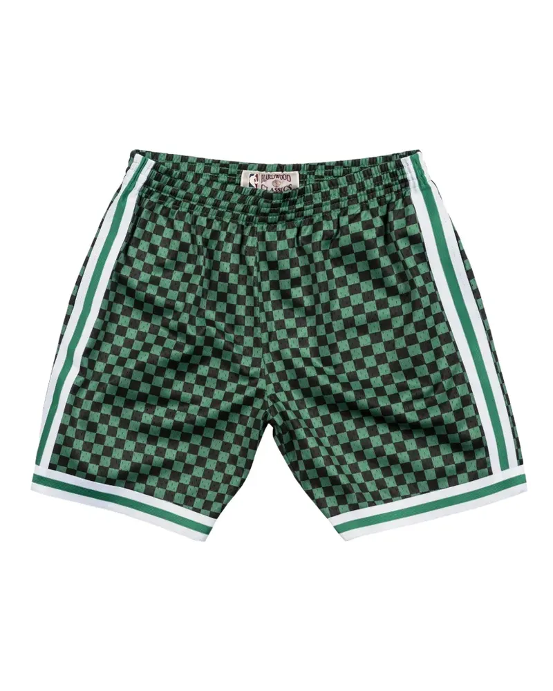 Mitchell & Ness Karierte NBA "Boston Celtics" Swingman Shorts - Grün Grün