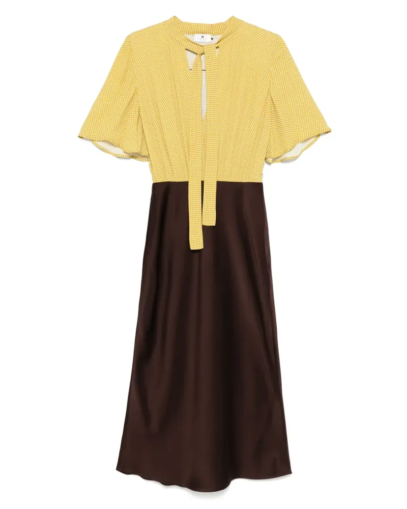 Elisabetta Franchi Georgette-Midikleid mit Polka Dots - Gelb Gelb