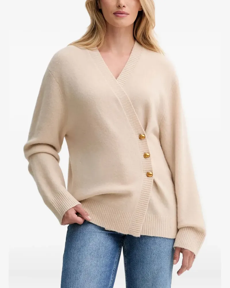 Isabelle Blanche Cardigan mit V-Ausschnitt - Nude Nude
