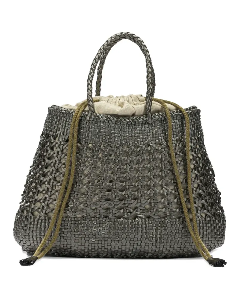 Dragon Diffusion Santa Cano woven leather tote bag - Grün Grün