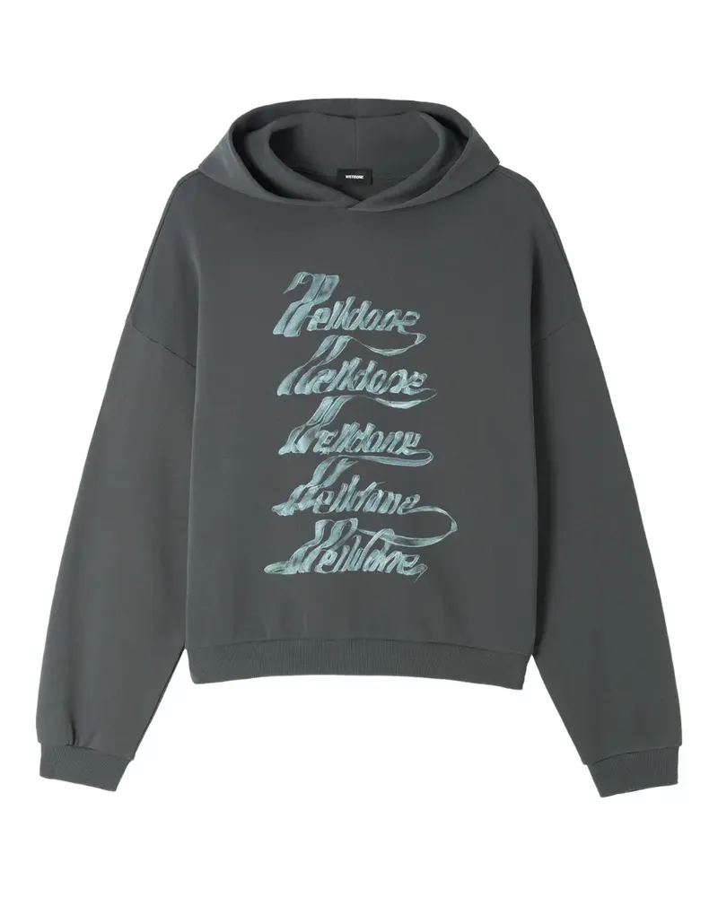 WE 11 DONE Hoodie mit Logo-Print - Grau Grau