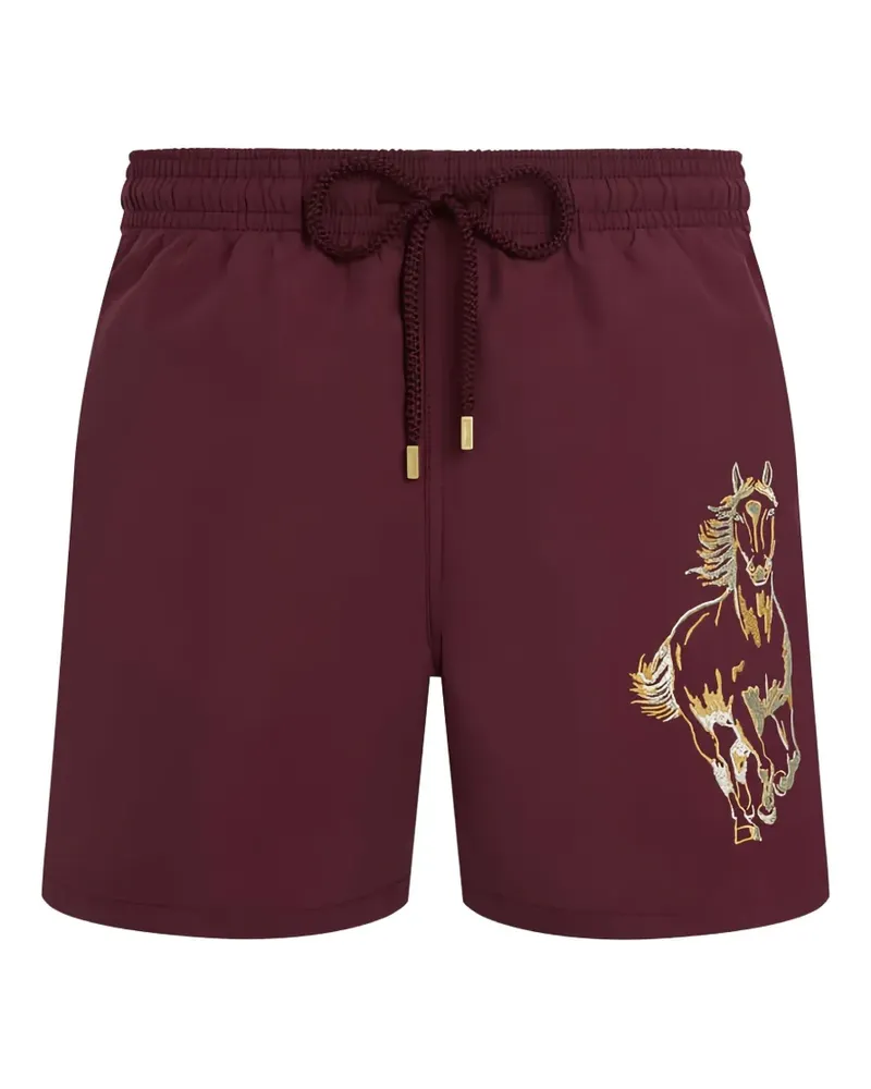Vilebrequin Year Of The Horse embroidered swim shorts - Rot Rot