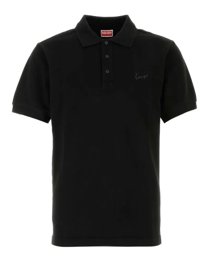 Kenzo logo-detail slim-fit polo shirt - Schwarz Schwarz