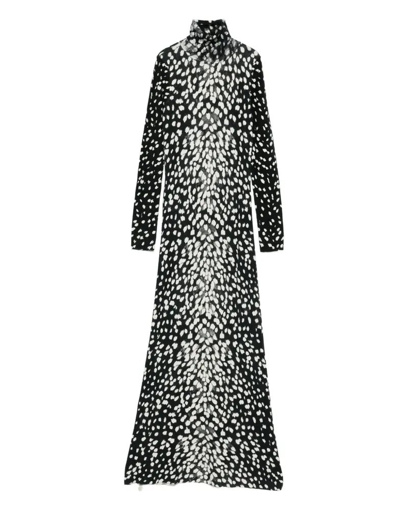 Brandon Maxwell The Camille Maxikleid mit Print - Schwarz Schwarz
