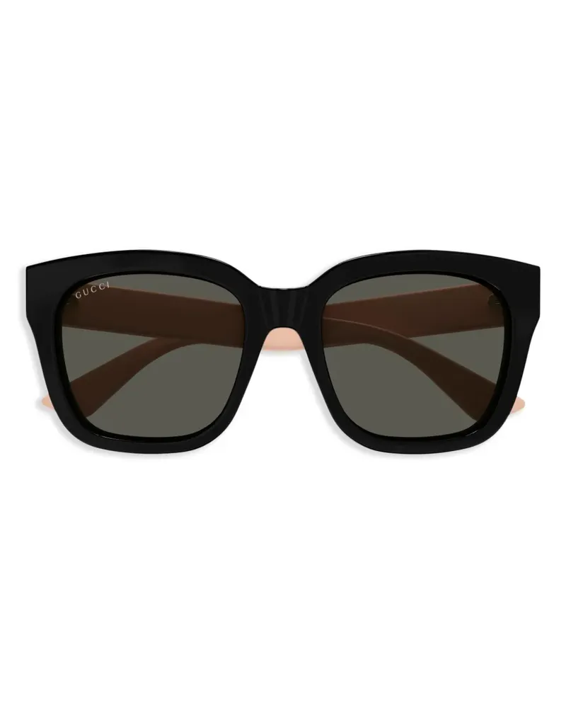 Gucci Sonnenbrille mit eckigem Gestell - Schwarz Schwarz