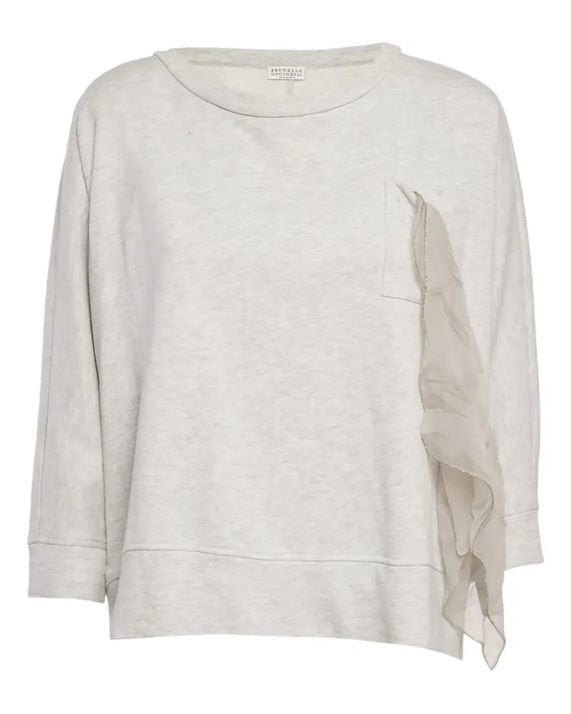 Brunello Cucinelli Top mit Rüschen - Grau Grau