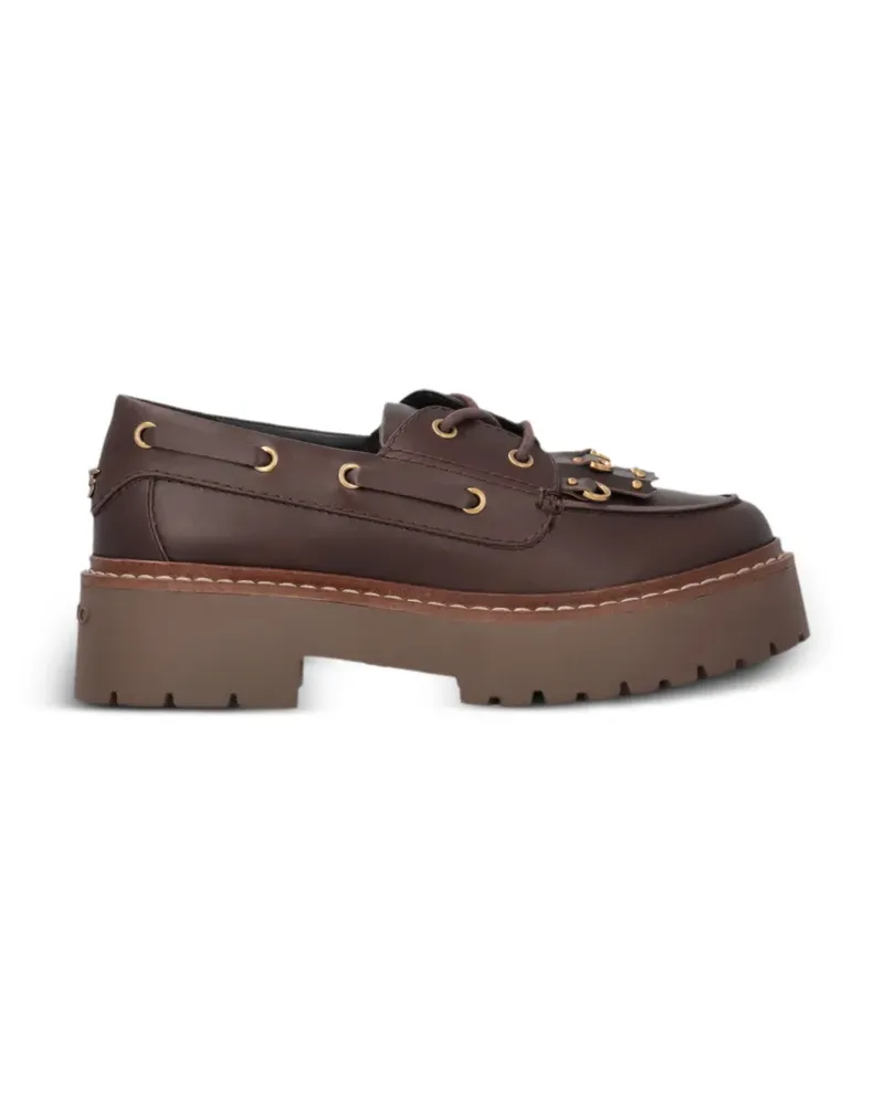 Pinko Plateau-Loafer mit Fransen - Braun Braun