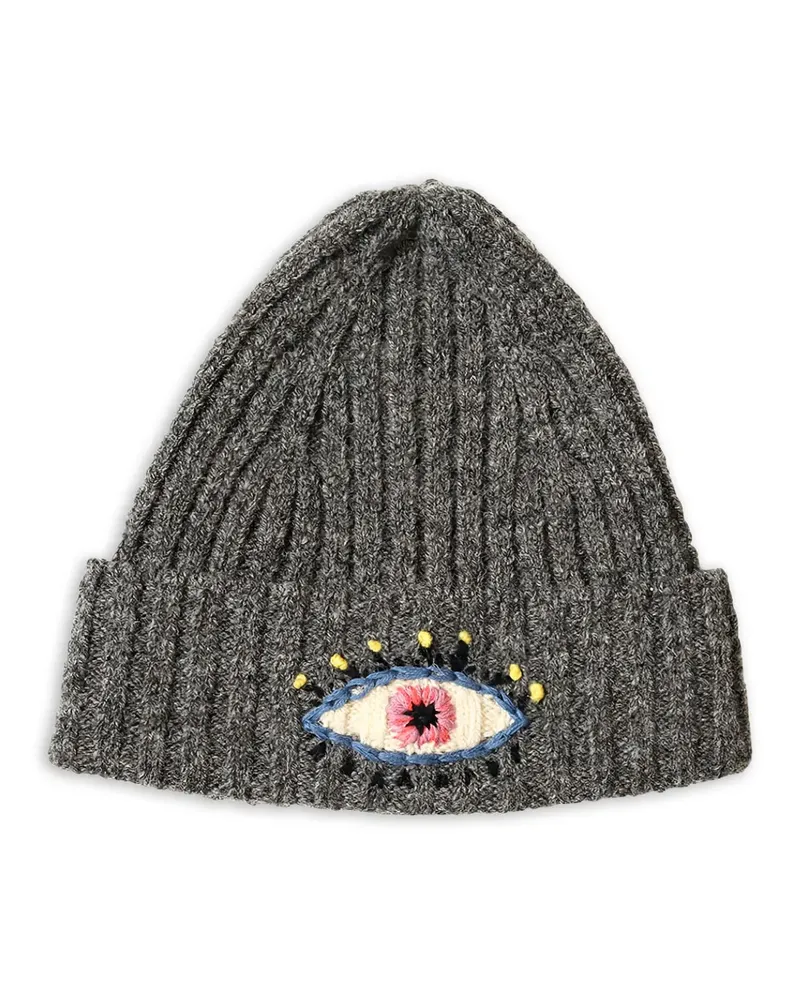 KAPITAL 5G embroidered-detail wool knit beanie - Grau Grau