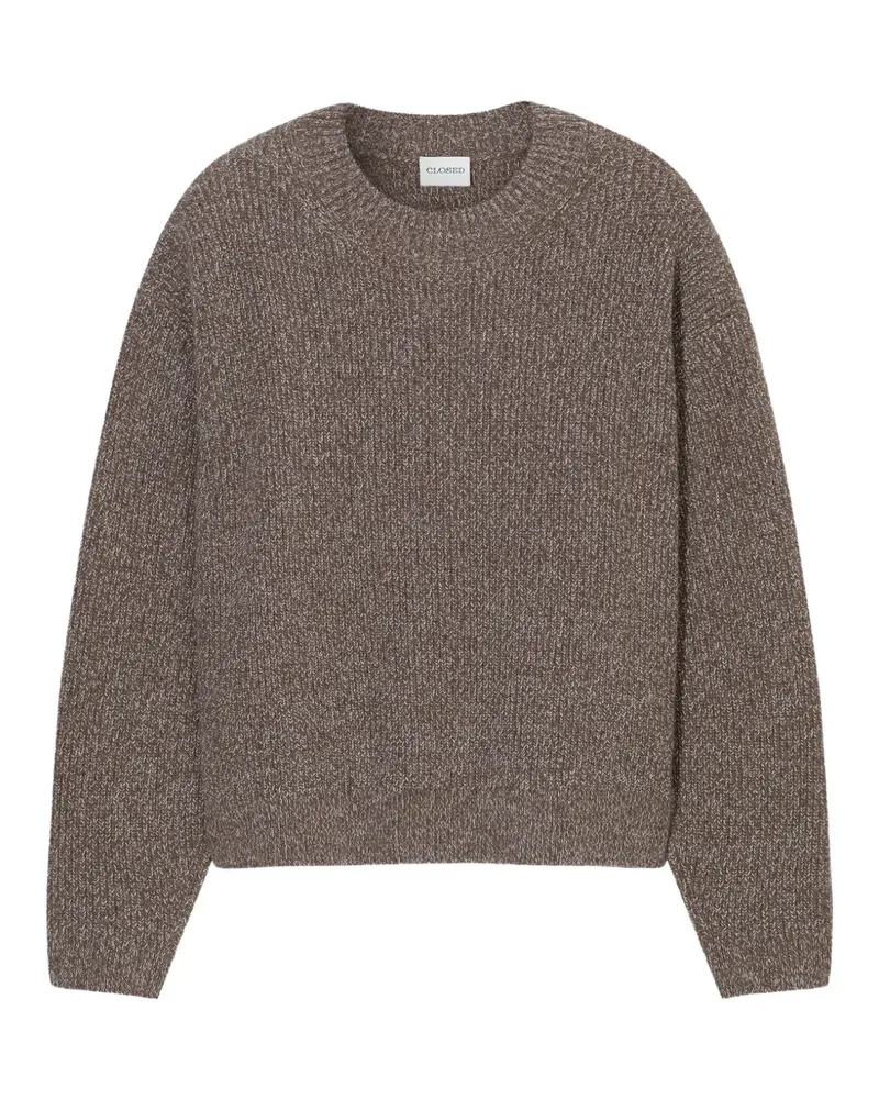 Closed Melierter Pullover mit Rundhalsausschnitt - Braun Braun