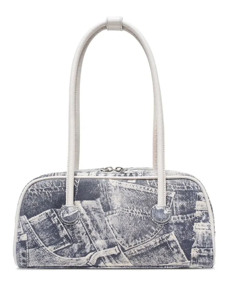 Marge Sherwood Soft Boston Schultertasche im Patchwork-Look - Grau Grau
