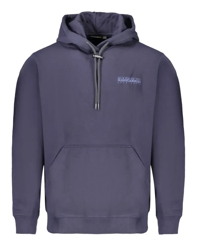 Napapijri logo-embroidered hoodie - Blau Blau