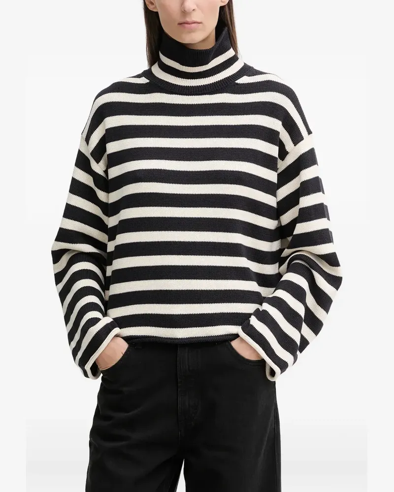 Marc O'Polo striped roll-neck knitwear - Schwarz Schwarz