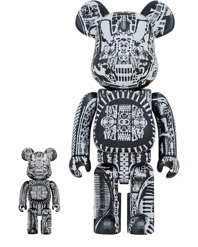 Medicom Toy x H.R. Giger BE@RBRICK 100% und 400% Figuren-Set - Schwarz Schwarz