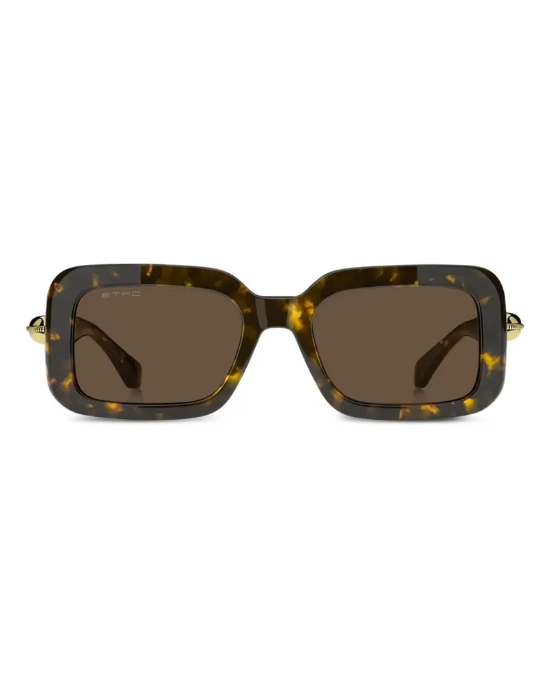 Etro tortoiseshell-effect rectangle-frame sunglasses - Braun Braun