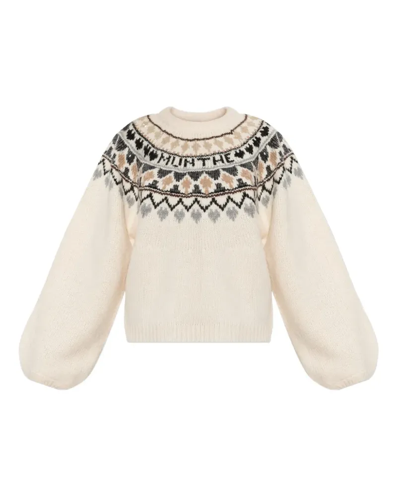 MUNTHE Vaffie sequin-embellished patterned sweater - Nude Nude