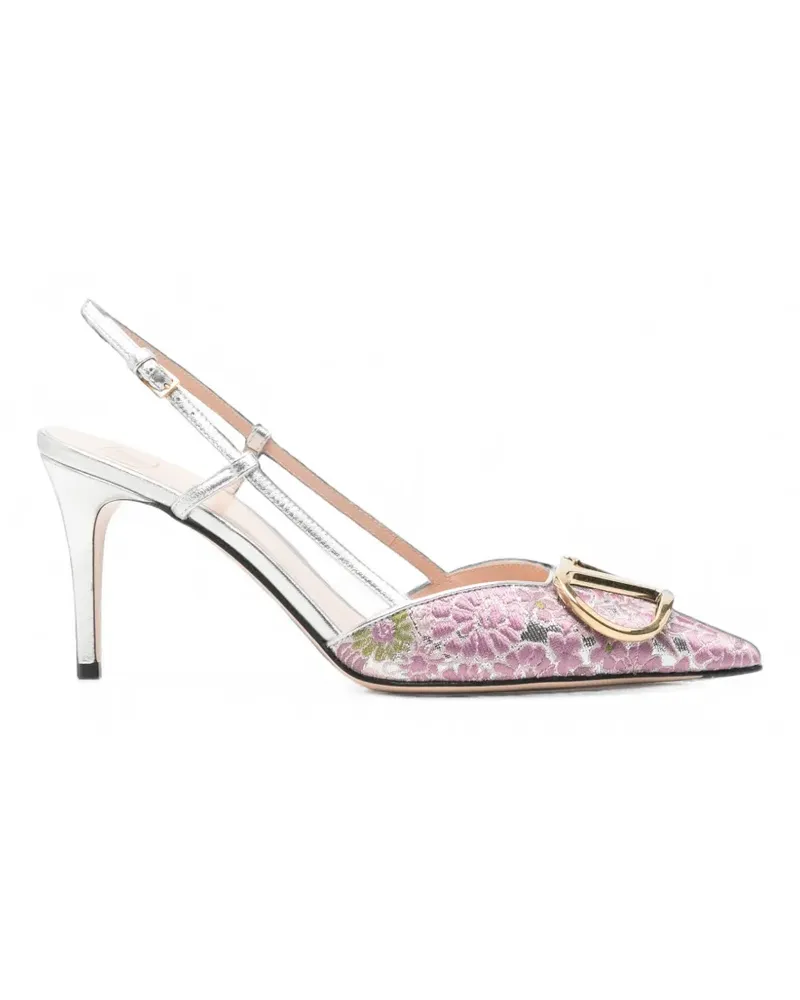 Valentino Garavani VLogo Signature Slingback-Pumps mit Blumenspitze - Rosa Rosa