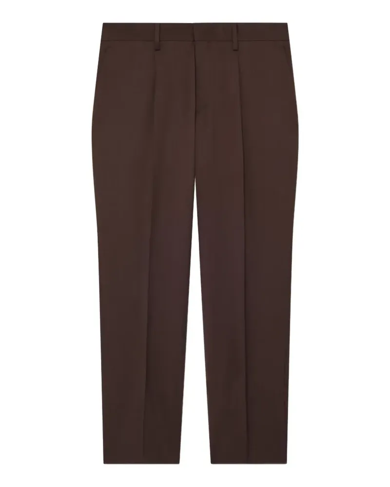 LARDINI pleated straight-leg trousers - Braun Braun