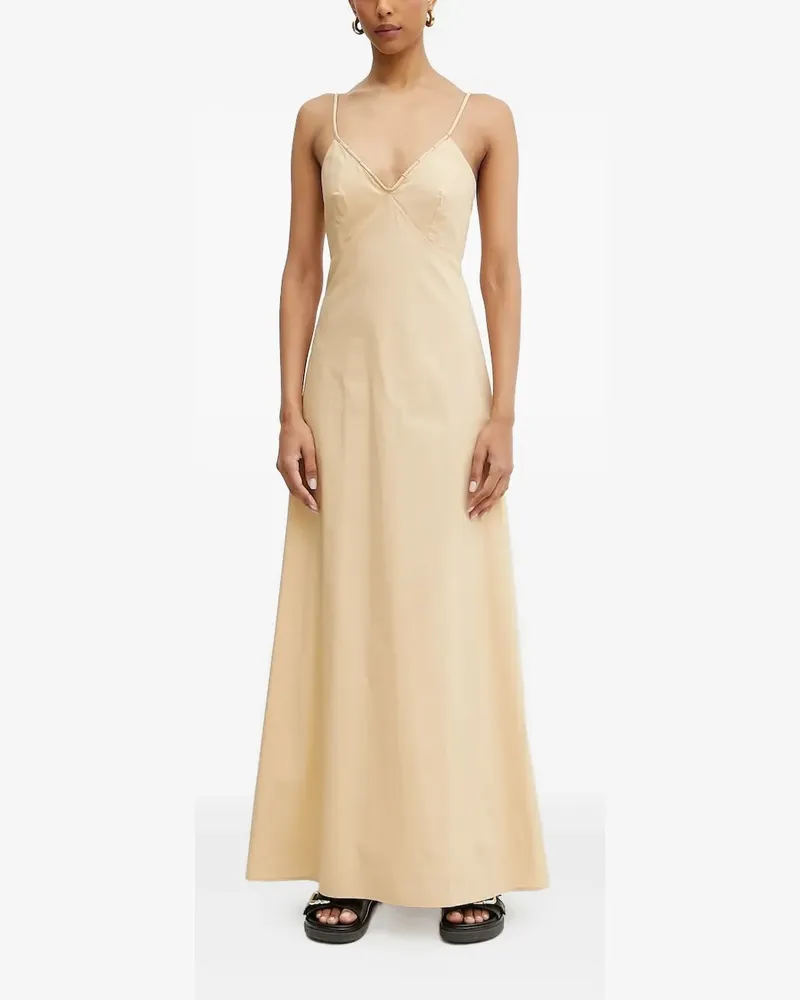 Patrizia Pepe Maxikleid mit Spaghettiträgern - Nude Nude