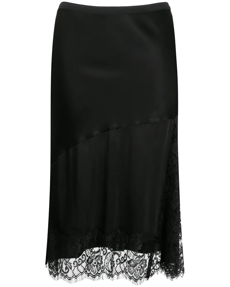 Gold Hawk Clothing Klassischer Satinrock - Schwarz Schwarz