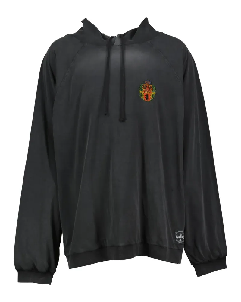 032c Hoodie im Used-Look - Schwarz Schwarz