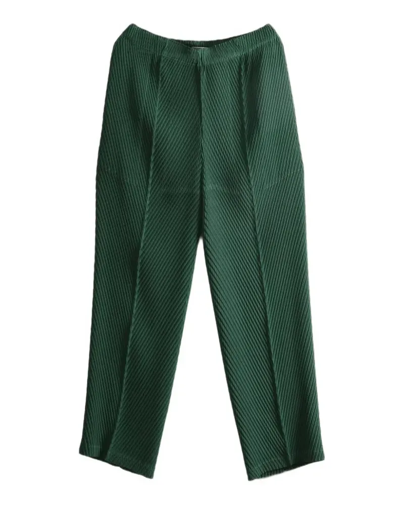 Issey Miyake Straight-Leg-Hose mit Falten - Grün Grün