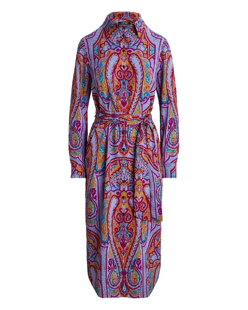Ralph Lauren Geknöpftes Midikleid mit Paisleymuster - Violett Violett