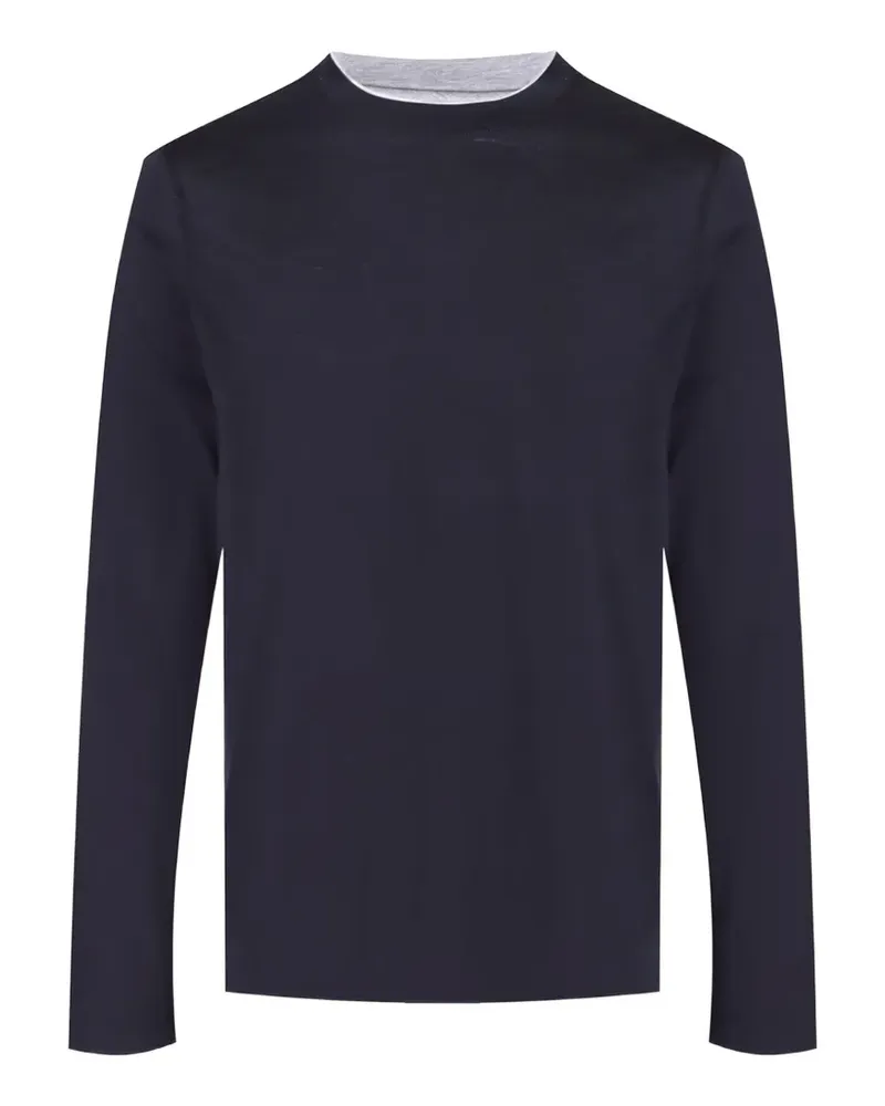 Brunello Cucinelli long-sleeved crew-neck T-shirt - Blau Blau