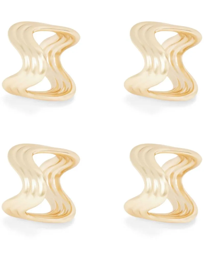 L’OBJET Ripple Serviettenringe (4er-Set) - Gold Gold