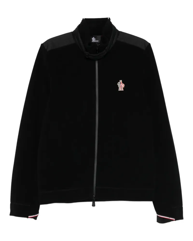 Moncler logo-patch zip-fastening jacket - Schwarz Schwarz