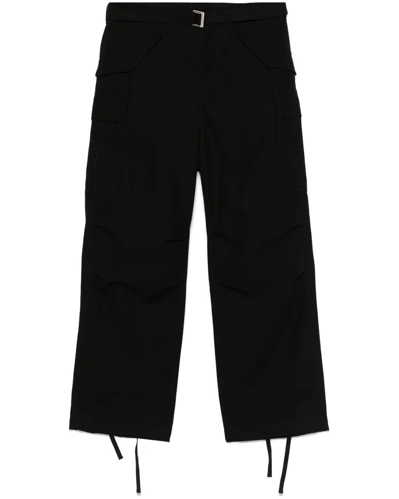 Sacai Cargohose mit Gürtel - Schwarz Schwarz