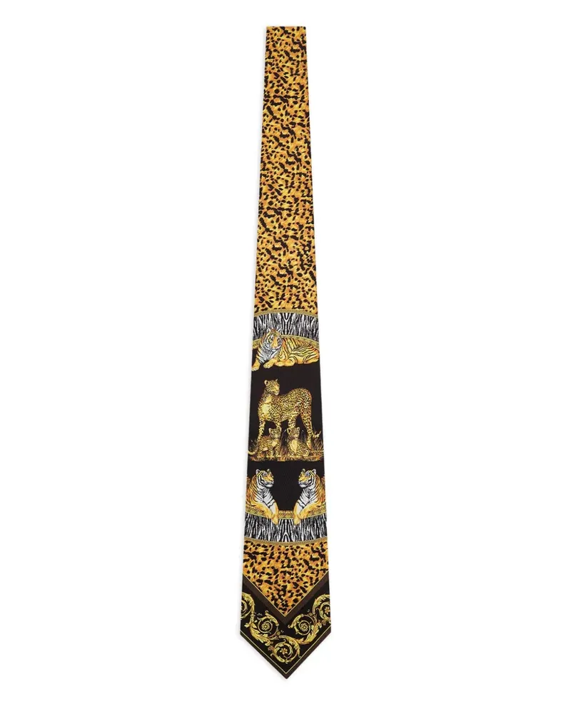 Versace Krawatte mit Tiere-Print - Schwarz Schwarz