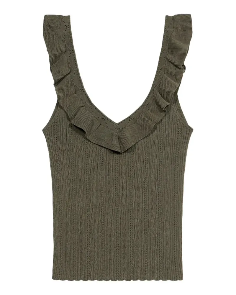 Blumarine ruffled V-neck tank top - Grün Grün