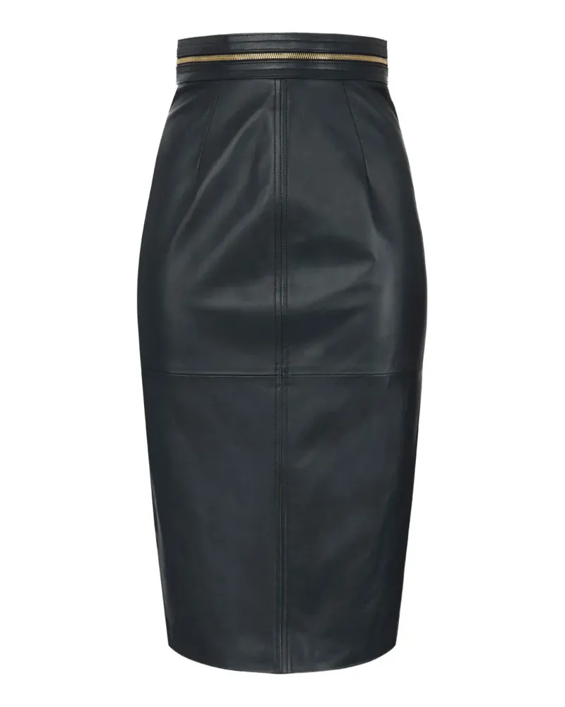 Elisabetta Franchi leather skirt with zip - Schwarz Schwarz