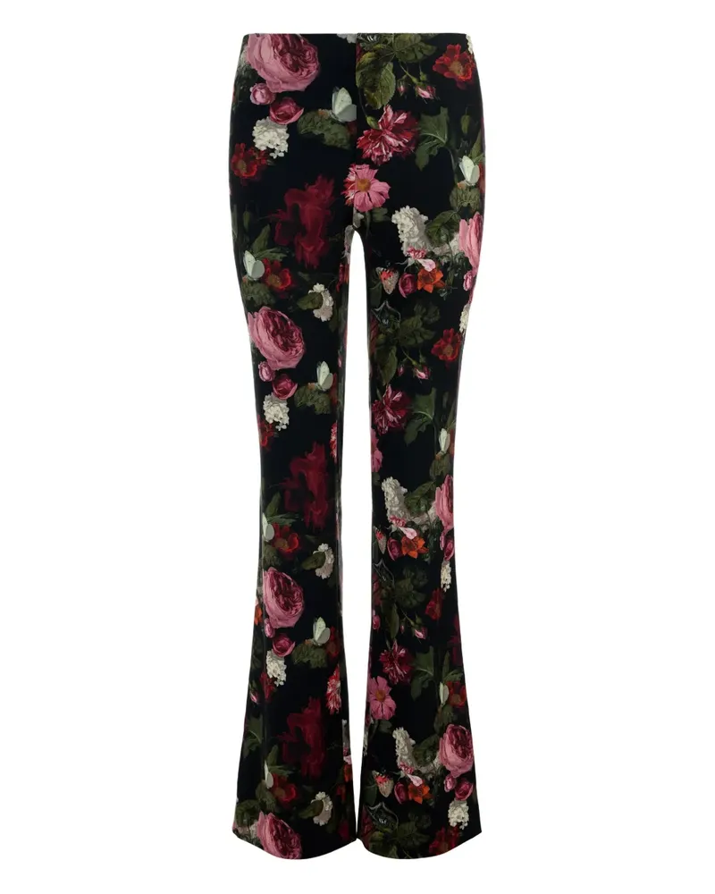 Alice + Olivia Teeny floral bootcut trousers - Schwarz Schwarz