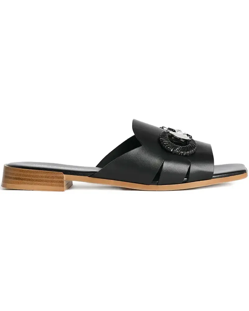Karl Lagerfeld Pantoletten aus Leder - Schwarz Schwarz