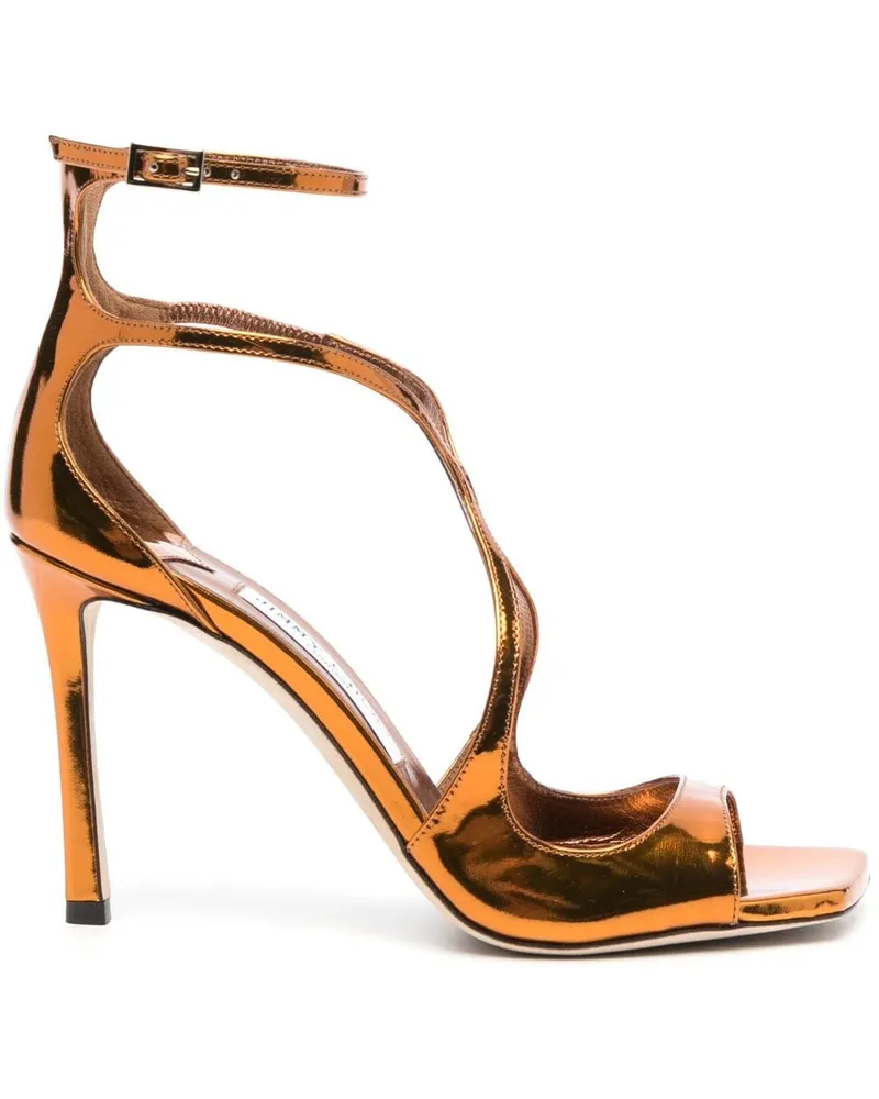 Jimmy Choo Sandalen im Metallic-Look 95mm - Braun Braun