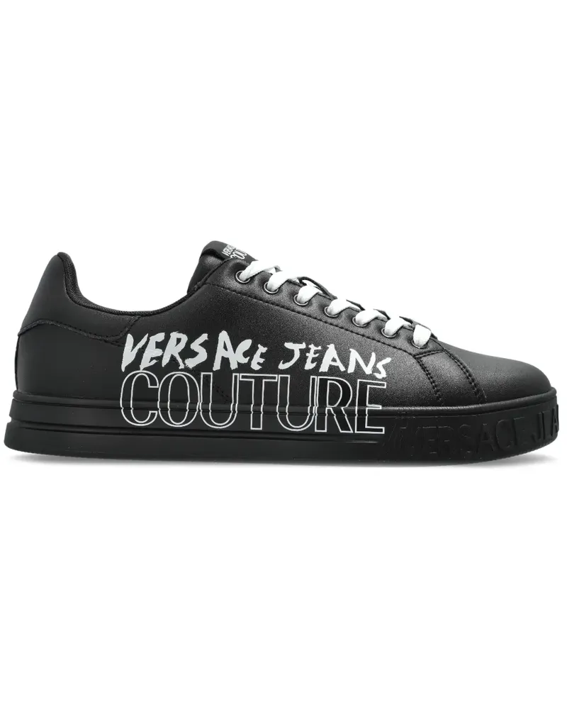 Versace Jeans Sneakers mit Logo-Print - Schwarz Schwarz