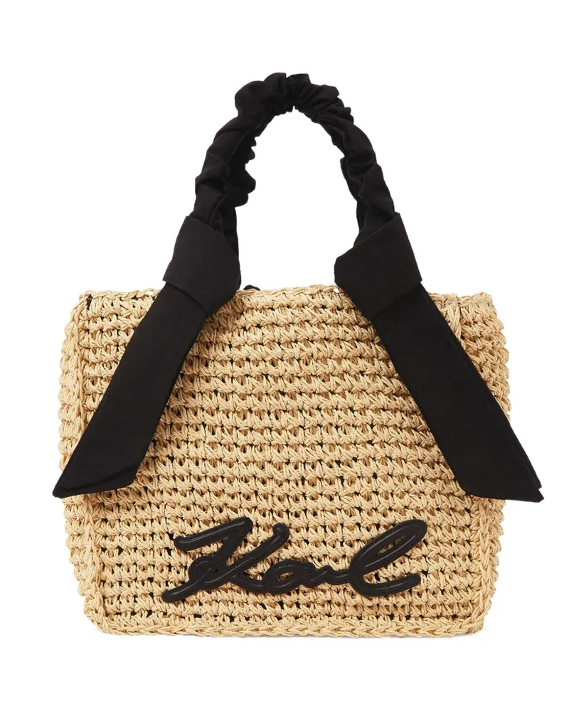 Karl Lagerfeld Signature Strandtasche mit Schal - Nude Nude